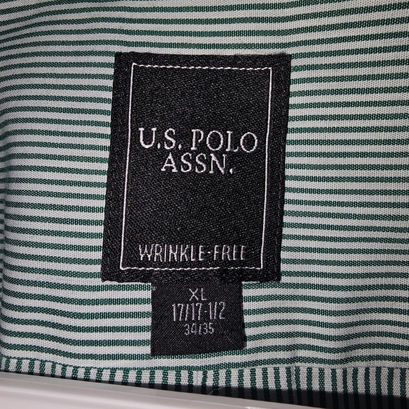 U.S. Polo Assn. Green and White Striped Shirt - Picture 3 of 6